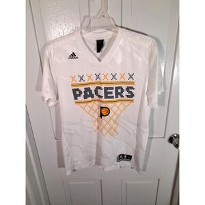 Adidas Indiana Pacers NBA White Christmas Day Shooting‎ Jersey V Neck Large